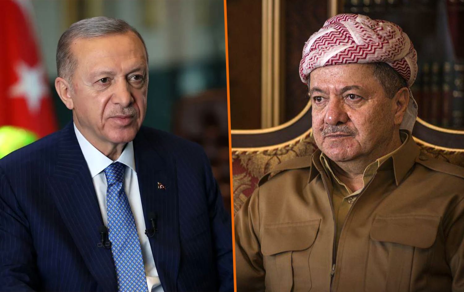 الرئيس التركي يشكر الزعيم الكوردي مسعود بارزاني