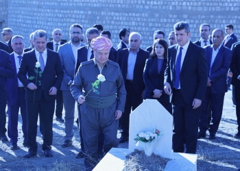 الزعيم الكوردي مسعود بارزاني ومسرور بارزاني يزوران قلعة نزاركي في دهوك