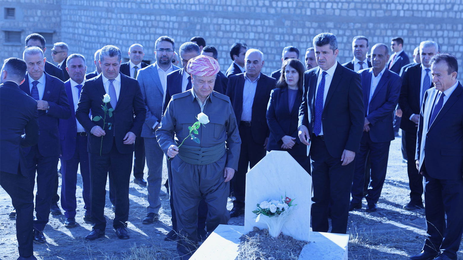 الزعيم الكوردي مسعود بارزاني ومسرور بارزاني يزوران قلعة نزاركي في دهوك