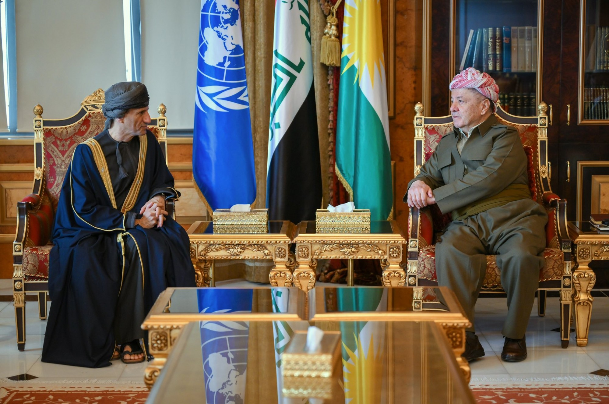 الممثل الخاص للأمين العام للأمم المتّحدة في العراق يشكر الزعيم والمرجع الكوردي مسعود بارزاني