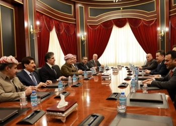 اجتماع زعيم الكورد مع وفد رفيع المستوى من الإطار التنسيقي الشيعي