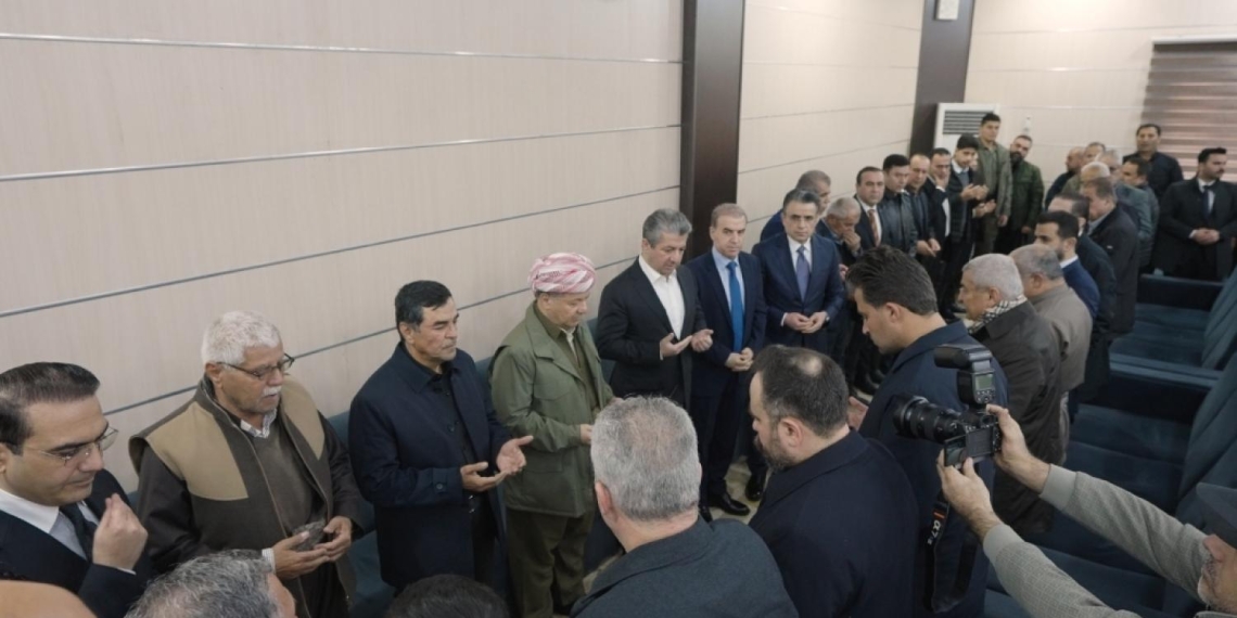 خلال مشاركته مجلس عزاء الشهيد "ولات"... مسرور بارزاني يدين بأشد العبارات الهجمات السافرة على إقليم كوردستان...