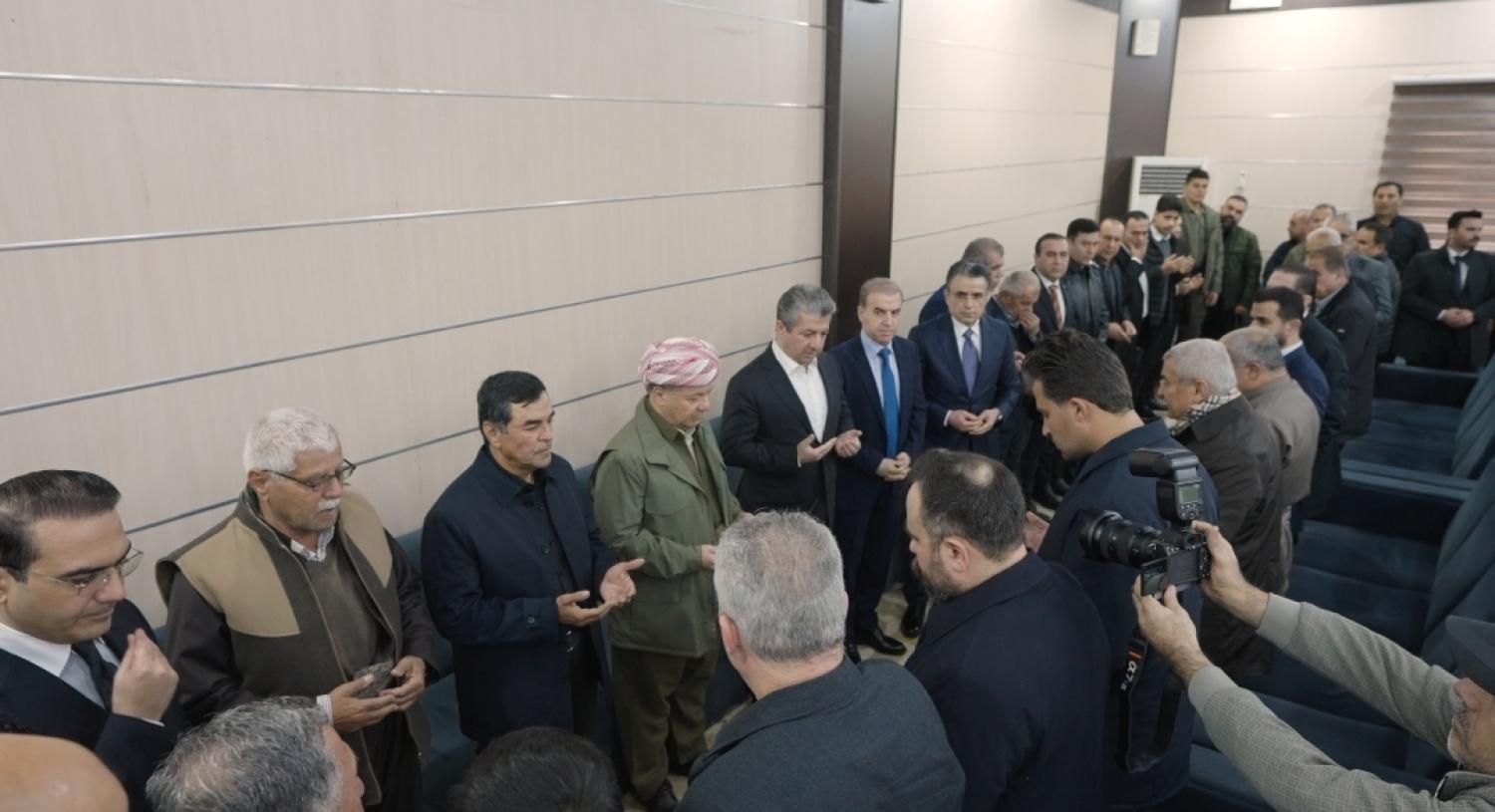 خلال مشاركته مجلس عزاء الشهيد "ولات"... مسرور بارزاني يدين بأشد العبارات الهجمات السافرة على إقليم كوردستان...