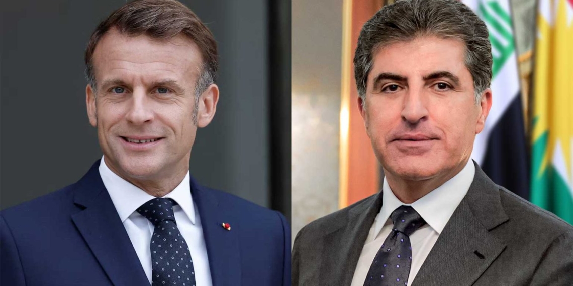 نيجيرفان بارزاني وإيمانويل ماكرون... مساعي دبلوماسية مستمرة لإبعاد المنطقة عن مخاطر الحرب...