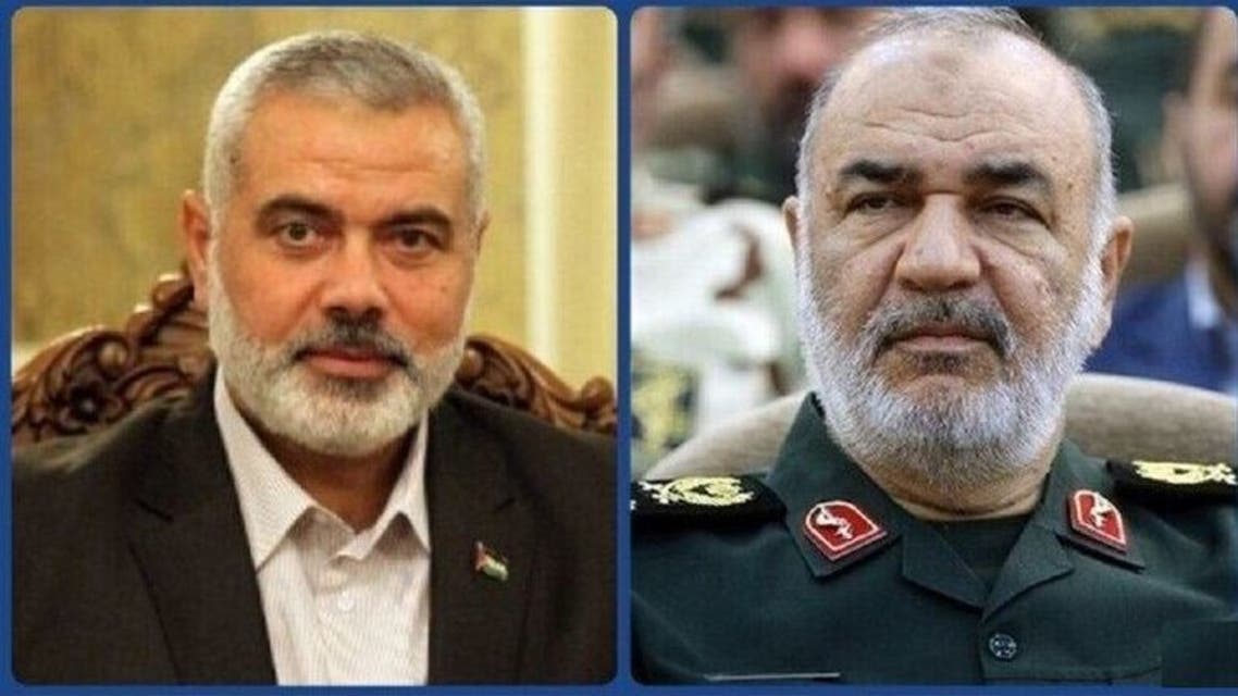 گفتگوی اسماعیل هنیه و حسین سلامی درباره کمک‌های تسلیحاتی و مالی ایران به حماس