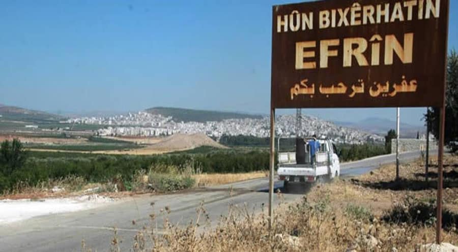 چەتەیێن ترکیێ ل عەفرینێ 5 سڤیلێن دن رەڤاندن