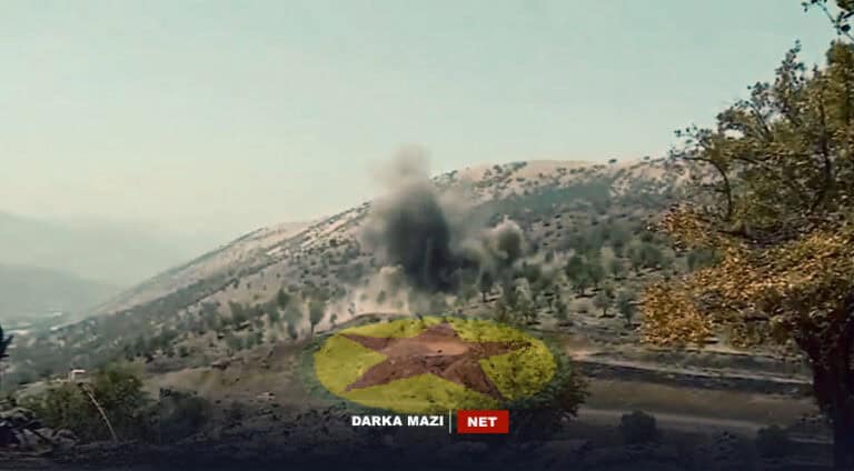 پەکەکێ پرانیا رێیێن بەر ب شکەفتێن وان ڤە دچن بۆمبە کرنە، یەک ژ بۆمبەیان تەقیا