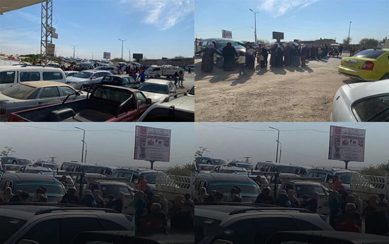 ژنێن قامشلۆ خوەپێشاندانەک ل دار خست