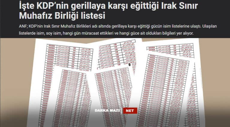 واتەیا وێ چیە کو پەکەکە ناڤێن کوردێن د ناڤ ھێزێن پاسەوانێن سینۆرێ ئیراقێ دە بەلاڤ دکە؟