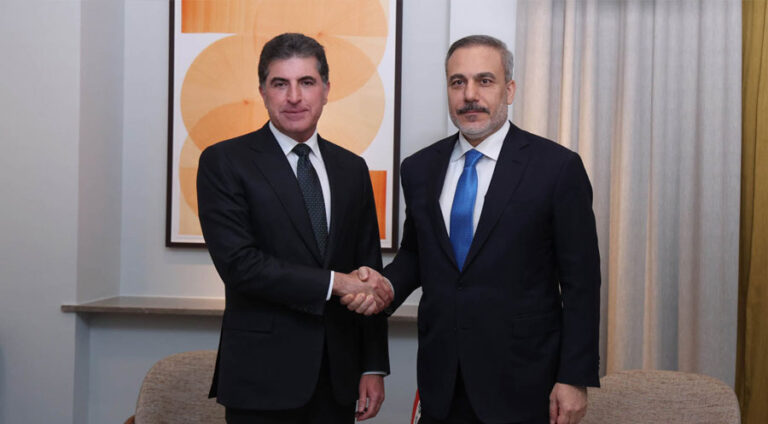 نێچیرڤان بارزانی و ھاکان فیدان ئەولەھی و ئارامیا ناڤچەیێ گۆتووبێژ کرن