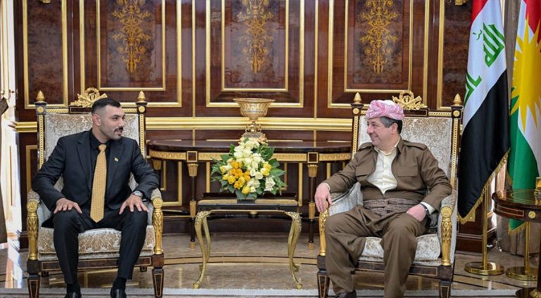 سەرۆکوەزیر مەسروور بارزانی پێشوازیا قەھرەمانێ کورد بادین حەسۆ کر