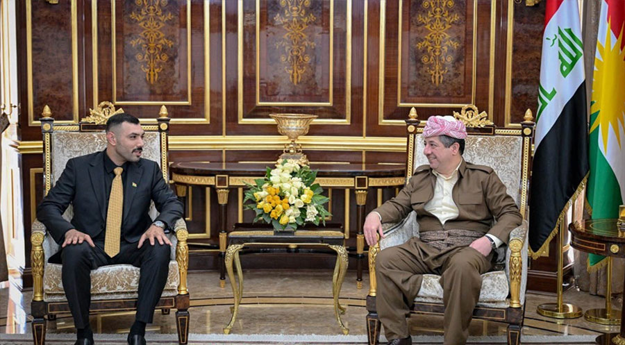 سەرۆکوەزیر مەسروور بارزانی پێشوازیا قەھرەمانێ کورد بادین حەسۆ کر