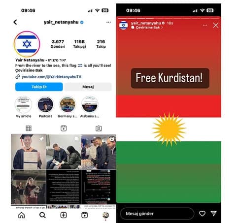 کوڕەکەی نەتانیاهۆ بە ئاڵای کوردستان وەڵامی ئەردۆغانی دایەوە