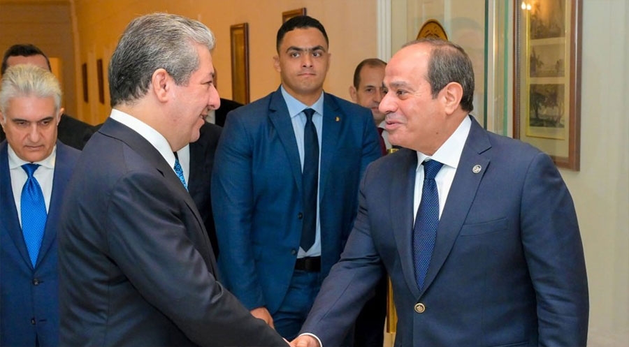 مەسرور بارزانی و سیسی جەخت لە پەرەپێدانی وەبەرهێنان و بازرگانیی دوولایەنە دەکەنەوە