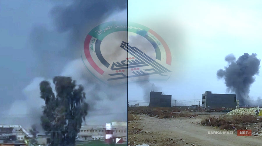 بنکەکانی حەشدی شەعبی لە نەینەوا و سەڵاحەدین بۆردومان کران